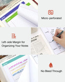 Dynta Legal Pads 8.5 x 11 Writing Notepad, 6 Packs Wide Ruled Letter Pad White Paper, Micro Perforated 45 Sheets/90 Pages (70GSM) Legal Pad for School, College, Office, Business (Rainbow)