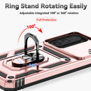 SunStory Compatible with Samsung Galaxy A17 5G Case with HD Screen Protector & Slide Camera Cover & Rotated Ring Kickstand,[Shockproof] Dual Layers Phone Case for Galaxy A17,Red