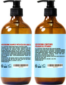 Argan Oil Shampoo and Conditioner Set - Sulfate Free Moroccan Care with Keratin - For Curly, Straight, Dry and Damaged Hair - Moisturizing, Hydrating, Anti Frizz Salon Technology