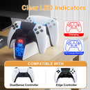 Fenolical PS5 Controller Charger Station with 5V/3A AC Adapter for Dualsense Controller & Edge Controller for PlayStation 5 Storage, PS5 Accessories Charging Station Timer