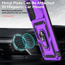 SunStory Compatible with Samsung Galaxy A17 5G Case with HD Screen Protector & Slide Camera Cover & Rotated Ring Kickstand,[Shockproof] Dual Layers Phone Case for Galaxy A17,Red