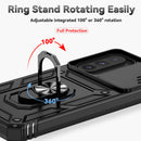 SunStory Compatible with Samsung Galaxy A17 5G Case with HD Screen Protector & Slide Camera Cover & Rotated Ring Kickstand,[Shockproof] Dual Layers Phone Case for Galaxy A17,Red