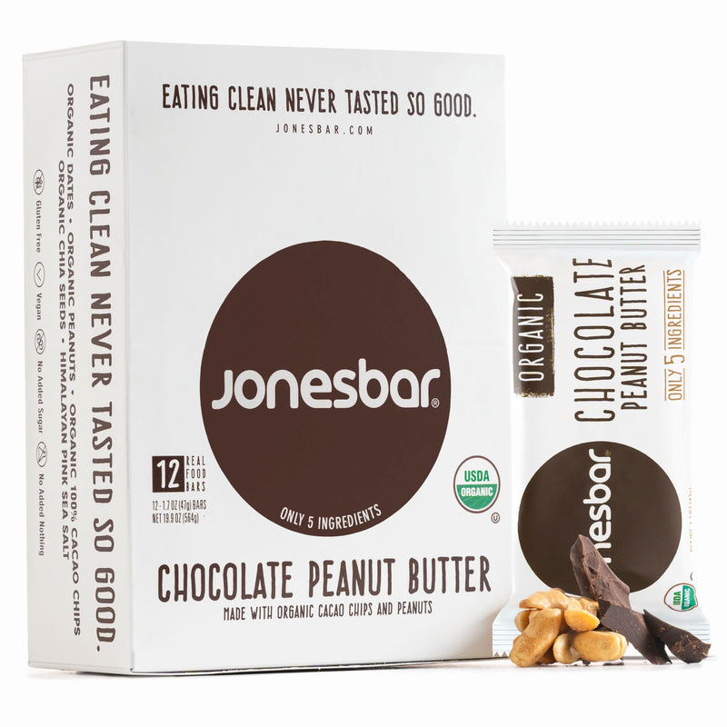 JONESBAR (Variety Pack, 12 Count (Pack of 1)), USDA Organic Fruit & Nut Bar, Non-GMO, Kosher, Vegan, Gluten Free, Simple Snack Bar