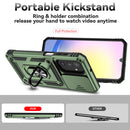 SunStory Compatible with Samsung Galaxy A17 5G Case with HD Screen Protector & Slide Camera Cover & Rotated Ring Kickstand,[Shockproof] Dual Layers Phone Case for Galaxy A17,Red