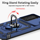 SunStory Compatible with Samsung Galaxy A17 5G Case with HD Screen Protector & Slide Camera Cover & Rotated Ring Kickstand,[Shockproof] Dual Layers Phone Case for Galaxy A17,Red