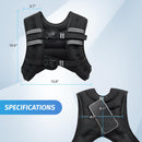 ZELUS Weighted Vest, 6lb/8lb/12lb/16lb/20lb/25lb/30lb Weight Vest with Reflective Stripe for Workout, Strength Training, Running, Fitness, Muscle Building, Weight Loss, Weightlifting, Black(12 lb)