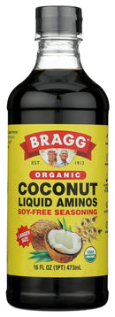 Bragg Organic Coconut Aminos – 16oz, Soy-Free Alternative, Gluten-Free, Dark & Rich Flavor for Cooking – Vegan, No Salt Added, Packed with Amino Acids – Plant-Based Seasoning & Marinade