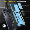 SunStory Compatible with Samsung Galaxy A17 5G Case with HD Screen Protector & Slide Camera Cover & Rotated Ring Kickstand,[Shockproof] Dual Layers Phone Case for Galaxy A17,Red