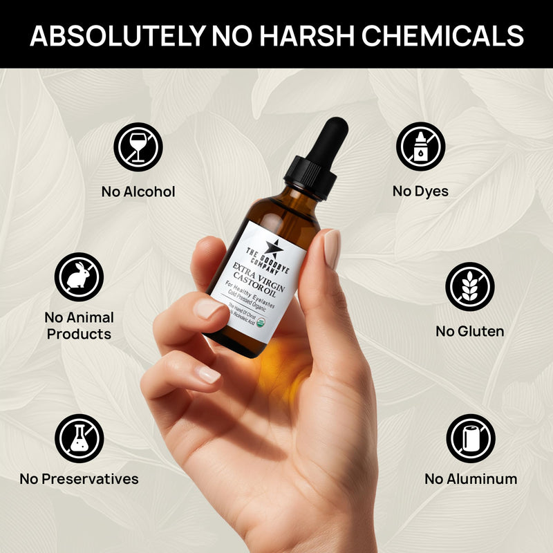 The Goodbye Company Organic Castor Oil – 100% Pure Extra Virgin, Cold-Pressed & Unrefined – Hexane-Free – Nourishing Oil for Healthy Skin, Hair Growth & Eyelashes (250mL)