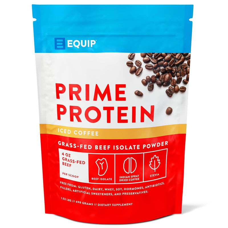 Equip Foods Prime Protein - Grass Fed Beef Protein Powder Isolate - Paleo and Keto Friendly, Gluten Free Carnivore Protein Powder - Unflavored, 1.39 Pounds - Helps Build and Repair Tissue