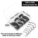 FishTrip EWG Hooks for Bass Fishing-50pcs Offset Worm Hook Texas Rig Hooks for Freshwater Saltwater Size 1/0