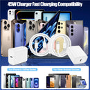 45W Charger for iPhone 16 15 Pro Max Fast Charging 10 FT, Long iPhone 16 15 Plus Charger Cord with USBC Charger Block for MacBook Air 13/11 inch M1/M2,2022 2020 2019 2018 2017 Laptop,iPad Pro/Air