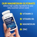 Dr. Berg Magnesium Glycinate with Vitamin D, B6 & Zinc for Stress Relief, Calm, Relaxation, & Good Sleep* - 120 mg Per Magnesium Bisglycinate Capsule - Chelated Magnesium Glycinate - 150 Caps