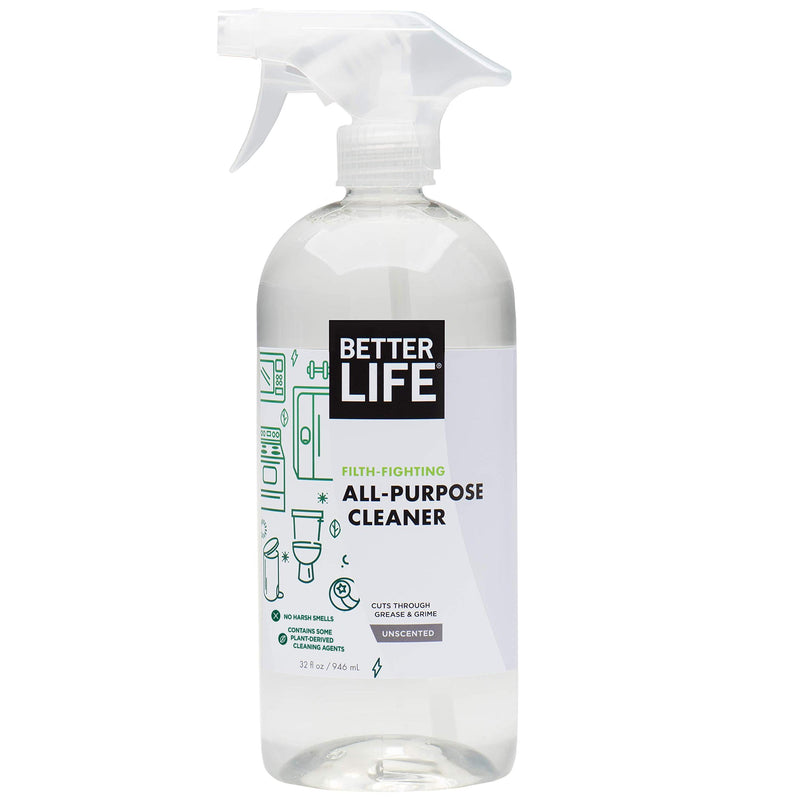 Better Life All Purpose Cleaner - Multipurpose Home and Kitchen Cleaning Spray for Glass, Countertops, Appliances, Upholstery & More - Multi-surface Spray Cleaner - 32oz Clary Sage & Citrus