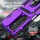 SunStory Compatible with Samsung Galaxy A17 5G Case with HD Screen Protector & Slide Camera Cover & Rotated Ring Kickstand,[Shockproof] Dual Layers Phone Case for Galaxy A17,Red