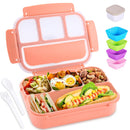 Bento Box Adult Lunch Box, Lunch Containers for Kids Girls Boys with 4 Compartments, Lunchable Food Container with Utensils, Sauce Jar, Muffin Liners, 40 Oz/5 Cup, Microwave & Dishwasher Safe, Navy
