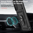 SunStory Compatible with Samsung Galaxy A17 5G Case with HD Screen Protector & Slide Camera Cover & Rotated Ring Kickstand,[Shockproof] Dual Layers Phone Case for Galaxy A17,Red