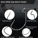 FishTrip EWG Hooks for Bass Fishing-50pcs Offset Worm Hook Texas Rig Hooks for Freshwater Saltwater Size 1/0