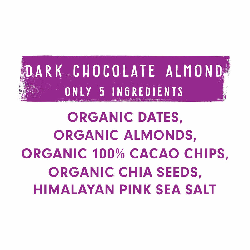 JONESBAR (Dark Chocolate Almond, (12 Count (Pack of 1)), USDA Organic Fruit & Nut Bar, Non-GMO, Kosher, Vegan, Gluten Free, Simple Snack Bar