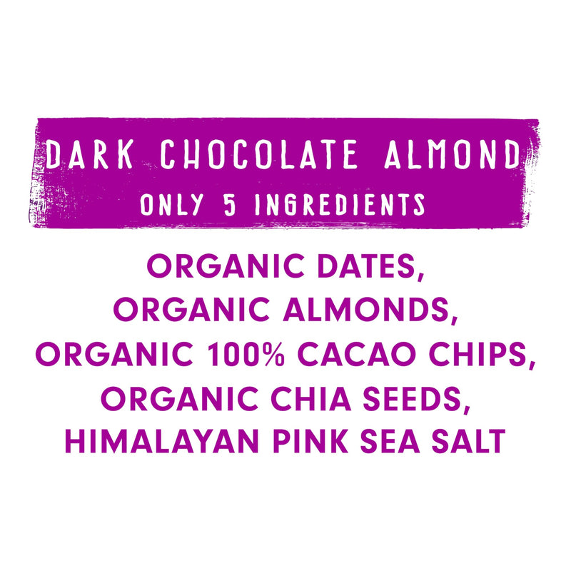 JONESBAR (Dark Chocolate Almond, (12 Count (Pack of 1)), USDA Organic Fruit & Nut Bar, Non-GMO, Kosher, Vegan, Gluten Free, Simple Snack Bar