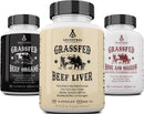 Ancestral Supplements Grass Fed Beef Organ Supplement, Supports Whole Body Wellness with Proprietary Blend of Liver, Heart, Kidney, Pancreas, Spleen, Freeze-Dried Beef, Non-GMO, 180 Capsules