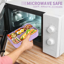 Bento Box Adult Lunch Box, Lunch Containers for Kids Girls Boys with 4 Compartments, Lunchable Food Container with Utensils, Sauce Jar, Muffin Liners, 40 Oz/5 Cup, Microwave & Dishwasher Safe, Navy