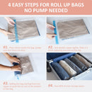 20 Pack Vacuum Storage Bags, Space Saver Bags (4 Jumbo/4 Large/4 Medium/4 Small/4 Roll) Compression for Comforters and Blankets, Sealer Clothes Storage, Hand Pump Included