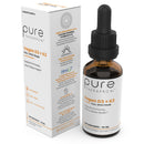 Pure Therapro Rx Vegan D3 + K2 Organic 100% Liposomal | 180 Servings | Maximum Absorption Vitamin D3 and Vitamin K2 Supplements for Men and Women, D3 Vitamin 5000 IU, Liquid Vitamin D3 with K2-20 mL