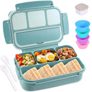 Bento Box Adult Lunch Box, Lunch Containers for Kids Girls Boys with 4 Compartments, Lunchable Food Container with Utensils, Sauce Jar, Muffin Liners, 40 Oz/5 Cup, Microwave & Dishwasher Safe, Navy