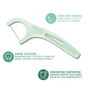 Plackers Twin-Line Dental Flossers, Advanced Whitening and Dual Action Flossing System, Easy Storage, Super Tuffloss, 2X The Clean, Cool Mint Flavor, 600 Count (Pack of 4)