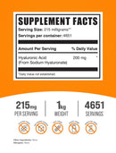 BulkSupplements.com Hyaluronic Acid Powder - Hyaluronic Acid Supplements, Hyaluronic Acid 215mg - Hyaluronic Acid Food Grade, Gluten Free - 215mg per Serving, 50g (1.8 oz) (Pack of 1)