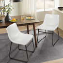 Waleaf Dining Chairs,Faux Leather Dining Chairs Set of 2,18 Inch Kitchen Dining Room Chairs with Backrest and Metal Leg,Mid Century Modern Armless Chair,Upholstered Seat