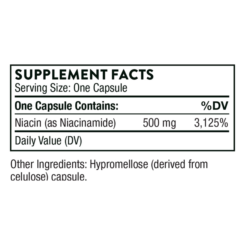 THORNE Niacinamide - 500mg Niacin - Non-Flushing Form of Vitamin B3 - Support Joint Health, Skin Health & Restful Sleep - Gluten-Free - 180 Capsules