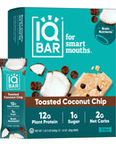 IQBAR Brain and Body Plant Protein Bars - Chocolate Lovers Variety - 12-Count Low Carb - Gluten Free, High Fiber, Vegan Snacks - Low Sugar Meal Replacement