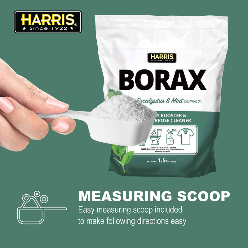 Harris Borax Powder Laundry Booster and Multipurpose Cleaner, 1.5lb (Unscented)