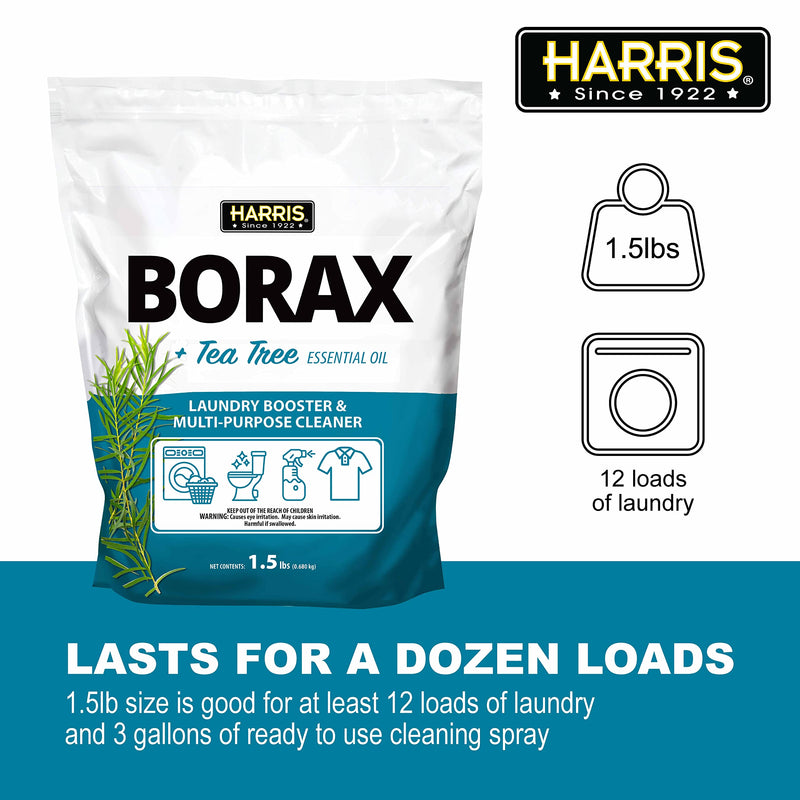 Harris Borax Powder Laundry Booster and Multipurpose Cleaner, 1.5lb (Unscented)