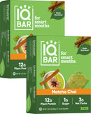 IQBAR Brain and Body Plant Protein Bars - Peanut Butter Chip - 12 Count, Low Carb, High Fiber, Gluten Free, Vegan Snacks - Low Sugar Keto Energy Bars
