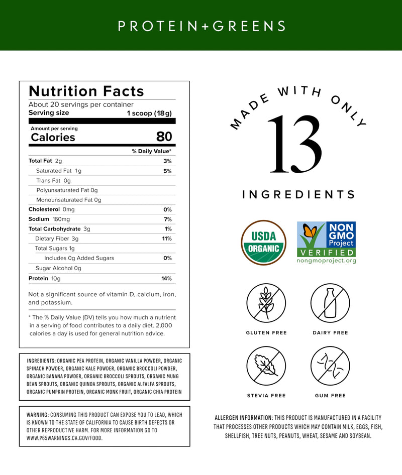 Truvani Vegan Pea Protein Powder | Vanilla | 20g Organic Plant Based Protein | 18 Servings | Keto | Gluten & Dairy Free | Low Carb | No Added Sugar