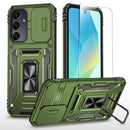 SunStory Compatible with Samsung Galaxy A17 5G Case with HD Screen Protector & Slide Camera Cover & Rotated Ring Kickstand,[Shockproof] Dual Layers Phone Case for Galaxy A17,Red