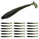 RUNCL Swimbaits Paddle 10/20/30/40PCS, 5/4/3/2 Inchs Paddle Tail, Soft Lure for Trout Crappie Bass, Durable Plastic Bait Swimmer for Saltwater/Freshwater, Fishing Lover's Gift
