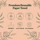FEBU Reusable Paper Towels Washable | 5 Pack Japanese Pattern Swedish Dish Towels | Swedish Dishcloths for Kitchen | Non-Scratch Cellulose Sponge Cloths | No Odor, Biodegradable, Swedish Cloths