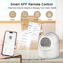 Self Cleaning Cat Litter Box, Automatic Cat Litter Box with APP Control Odor Removal Safety Protection for Multiple Cats, with Garbage Bags