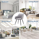 annjoe Faux Leather Accent Arm Chairs for Living Room Leisures/ Upholstered Chair with Metal Legs Set of 2 for Home Kitchen Office Bistro Cafe, Brown