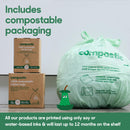 Compostic Home Compostable Trash Bags, 13 Gallon Tall Kitchen Rubbish Bags (23” x 29”), Extra Strong & Quickly Breaks Down, 100 Count