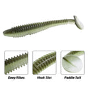 RUNCL Swimbaits Paddle 10/20/30/40PCS, 5/4/3/2 Inchs Paddle Tail, Soft Lure for Trout Crappie Bass, Durable Plastic Bait Swimmer for Saltwater/Freshwater, Fishing Lover's Gift