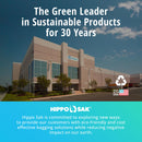 Hippo Sak - Plant Based Tall Kitchen Garbage Bags with Ergonomic Handles - 13 Gallon Trash Bags - Recyclable & Eco Friendly - Super Strong and Leak Proof Tall Kitchen Trash Bags (90 Count)