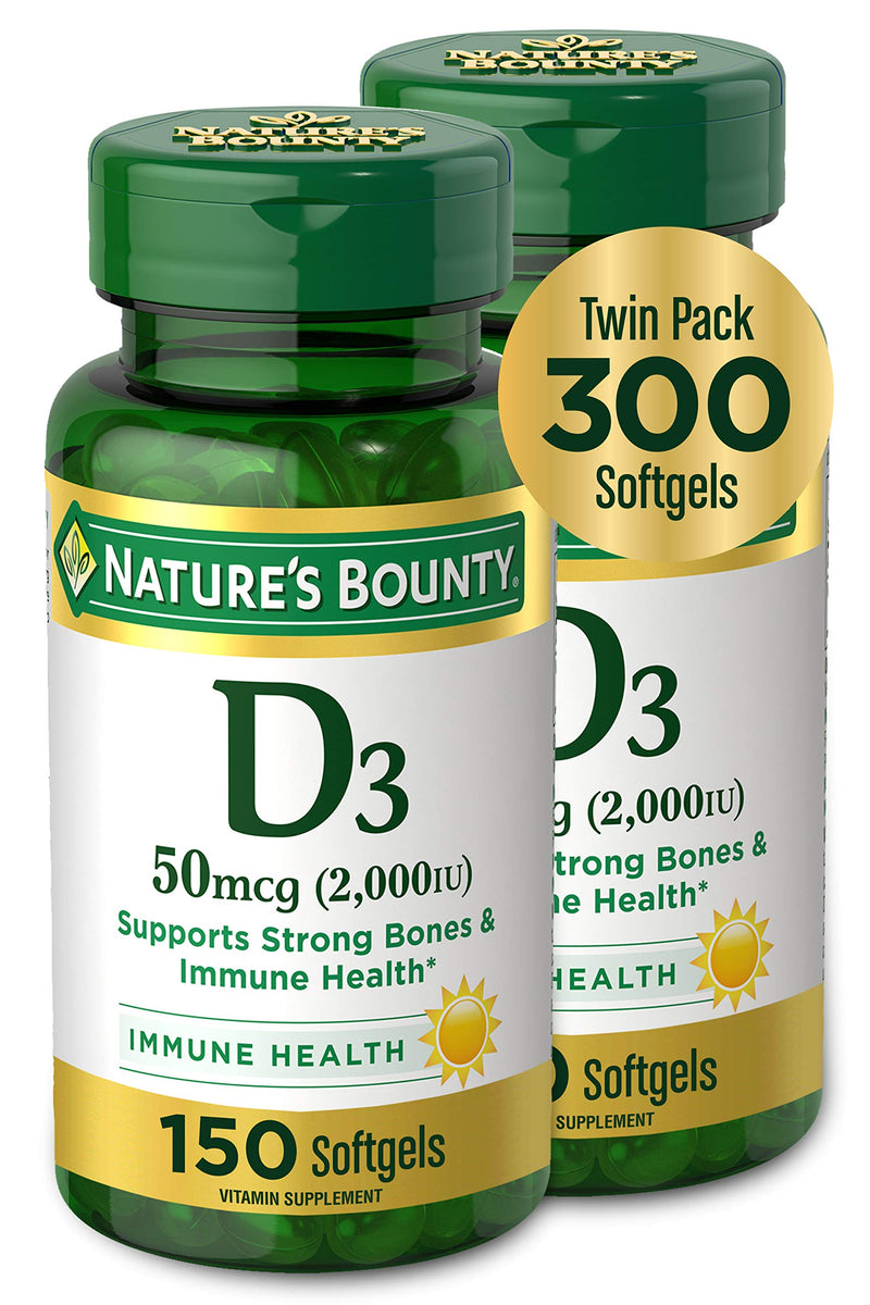 Nature's Bounty Vitamin D, Immune Support, 2000 IU, Softgels, 350 Ct