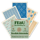 FEBU Reusable Paper Towels Washable | 5 Pack Japanese Pattern Swedish Dish Towels | Swedish Dishcloths for Kitchen | Non-Scratch Cellulose Sponge Cloths | No Odor, Biodegradable, Swedish Cloths