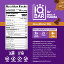 IQBAR Brain and Body Plant Protein Bars - Peanut Butter Chip - 12 Count, Low Carb, High Fiber, Gluten Free, Vegan Snacks - Low Sugar Keto Energy Bars
