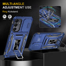 SunStory Compatible with Samsung Galaxy A17 5G Case with HD Screen Protector & Slide Camera Cover & Rotated Ring Kickstand,[Shockproof] Dual Layers Phone Case for Galaxy A17,Red